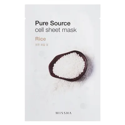 Missha Pure Source, Cell Sheet Mask 'Rice' (Bawełniana maseczka ryżowa)