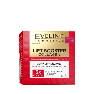 Eveline Cosmetics Lift Booster Collagen, Ultra liftingujący krem-wypełniacz zmarszczek 60+