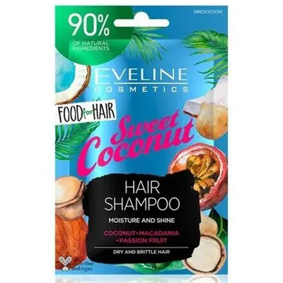 Eveline Cosmetics Food for Hair, Nawilżający szampon do włosów `Sweet Coconut`