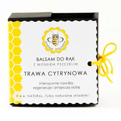 Miodowa Mydlarnia Balsam do rąk  z woskiem pszczelim `Trawa cytrynowa`