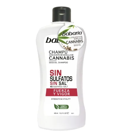 Babaria Natural Cosmetics Sin Sulfatos Seed Oil Shampoo (Szampon bez sulfatów i soli z olejem z nasion konopi "siła i witalność")