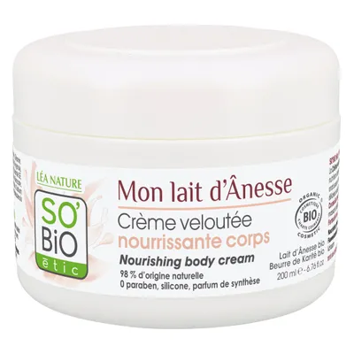 SO'BiO Etic Mon Lait d’Anesse, Creme veloutee nourrissante [Nourishing Body Cream] (Odżywczy krem ​​do ciała z oślim mlekiem)