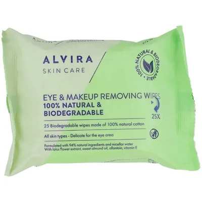 Alvira Eye and Makeup Removing Wipes (Chusteczki do mycia twarzy)