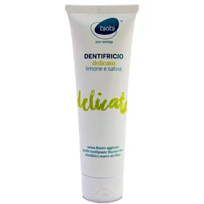 Bjobj Dentifricio Delicato Argilla Limone & Salvia (Cytrynowa pasta do zębów z białą glinką i szałwią (bez fluoru))