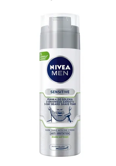 Nivea Men, Sensitive 3 Day Beard Shave Foam (Pianka do golenia 3-dniowego zarostu)
