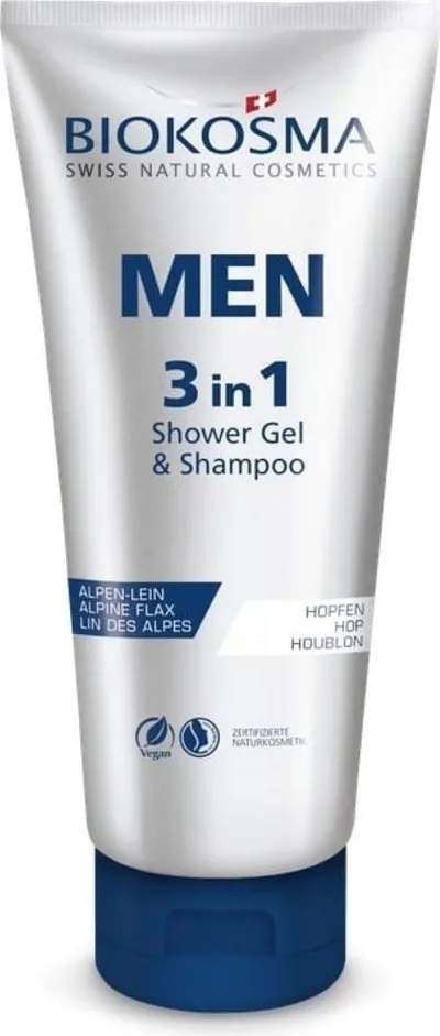 Biokosma Men, Shower Gel & Shampoo 3 in 1 (Żel pod prysznic i szampon 3 w 1 dla mężczyzn)