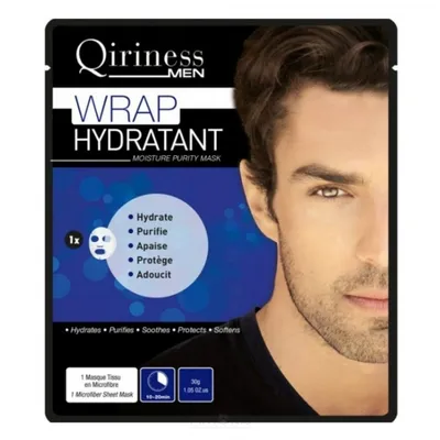 Qiriness Men, Wrap Hydratant Moisture Purity Mask (Nawilżająca maska na tkaninie do twarzy dla mężczyzn)