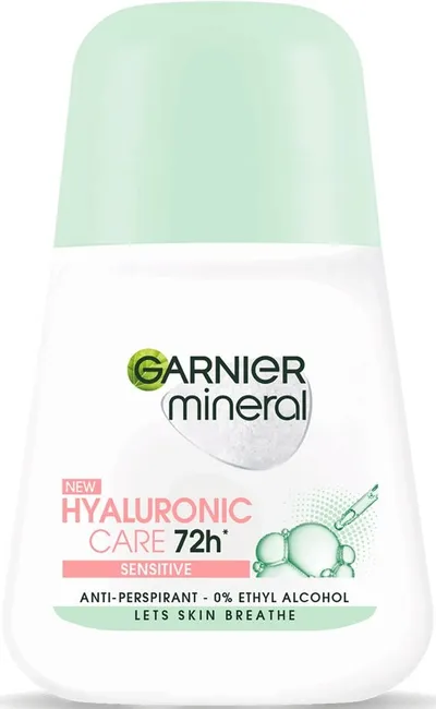 Garnier Mineral, Antiperspirant Roll-on 72H Hyaluronic Care (Antyperspirant w kulce dla kobiet z kwasem hialuronowym)