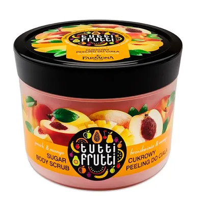 Tutti Frutti Peeling cukrowy do ciała `Brzoskwinia i mango` (nowa wersja)