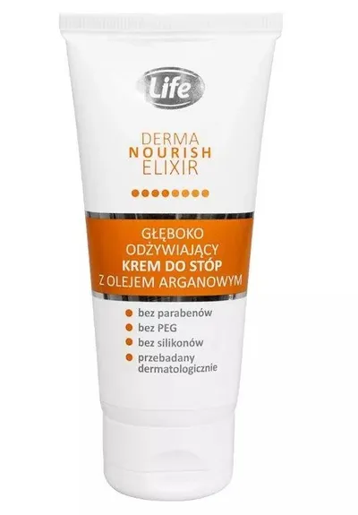 Life Derma Moisture Elixir, Głęboko odżywczy krem do stóp `Olej arganowy`