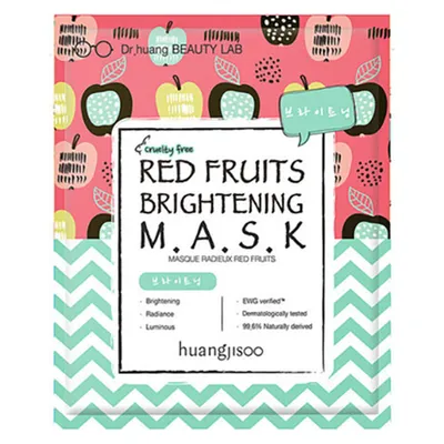 Huangjisoo Red Fruits Brightening Mask (Rozjaśniająco-rozświetlająca maska do twarzy w płachcie)