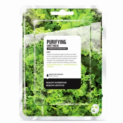 Farmskin Superfoods for Skin, Purifying Sheet Mask Kale (Oczyszczająca maska z jarmużem)