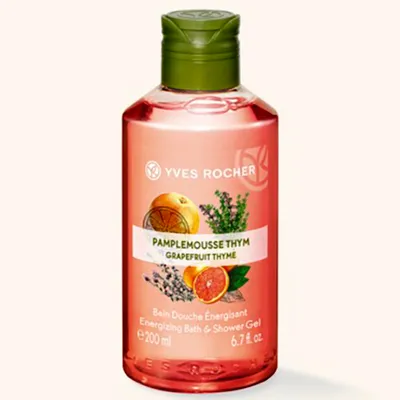 Yves Rocher Plaisirs Nature, Bain Douche Energisant Pamplemousse Thym (Energizujący żel pod prysznic i do kąpieli `Grejpfrut i tymianek`)