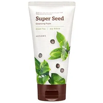 Missha Super Seed, Green Tea Cleansing Foam (Nawilżająca pianka do mycia twarzy `Zielona herbata`)