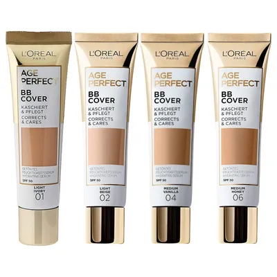L'Oreal Paris Age Perfect, BB Cover SPF 50 (Krem BB - koloryzujące serum nawilżające)