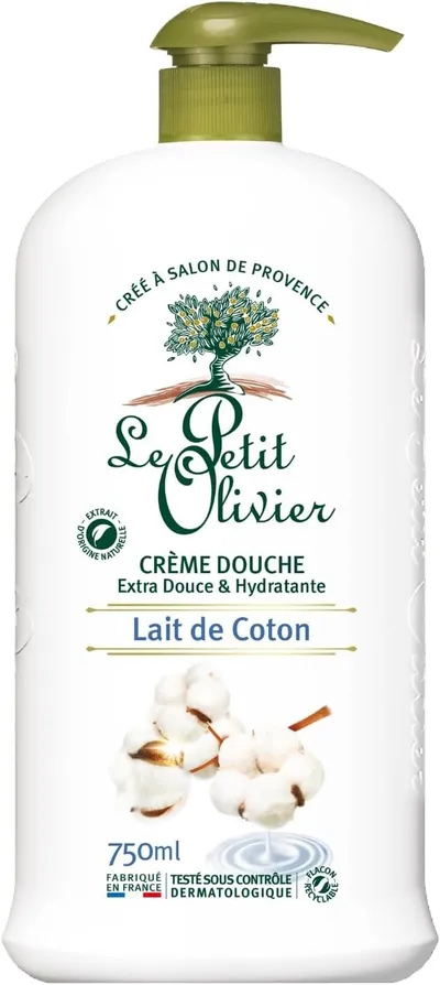 Le Petit Olivier Cotton Milk, Shower Cream (Mleczko bawełniane, Krem pod prysznic)