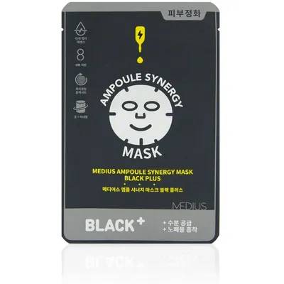 Medius Mini Ampoule Synergy Mask, Black Plus (1 etapowa maska w płachcie oczyszczająca)