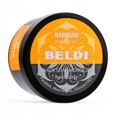 Hammam Organic Oils Beldi Black Soap Morocco Hair & Body (Marokańskie czarne mydło  do mycia ciała i włosów)
