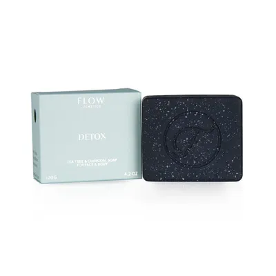 Flow Cosmetics Tea Tree & Charcoal, Detox Soap for Face & Body (Mydło oczyszczające do twarzy i ciała)