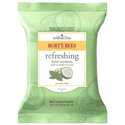 Burt's Bees Sensitive Facial Cleansing Towelettes with Cucumber and Sage (Odświeżające chusteczki do demakijażu z ogórkiem i szałwią)