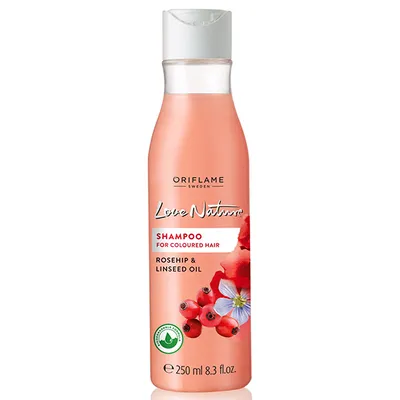 Oriflame Love Nature, Shampoo with Rosehip & Linseed Oil for Coloured Hair (Szampon z dziką różą i olejem lnianym do włosów farbowanych)