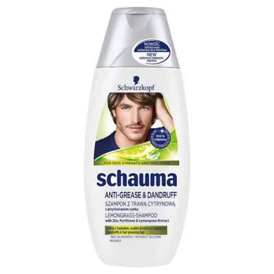 Schwarzkopf Schauma Anti-Grease & Dandruff, Przeciwłupieżowy szampon z trawą cytrynową do włosów z łupieżem szybko przetłuszczających się