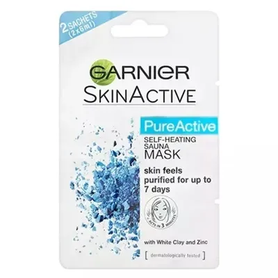Garnier Skin Active, PureActive Self-Heating Sauna Mask (Rozgrzewająca maseczka oczyszczająca pory)