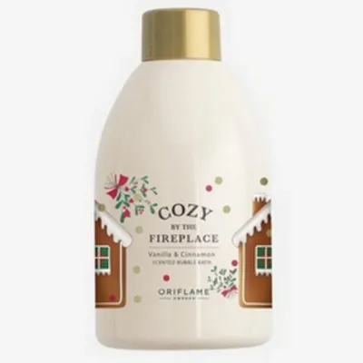 Oriflame Cozy By The Fireplace, Scented Bubble Bath  Vanilla & Cinnamon (Płyn do kąpieli o zapachu wanilii i cynamonu)