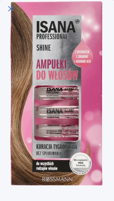 Isana Professional, Shine, Ampułki do włosów nadające połysk