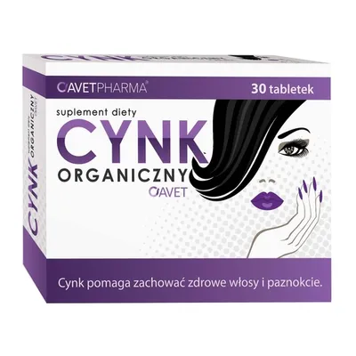 Avet Pharma Cynk organiczny pomaga zachować zdrowe włosy i paznokcie