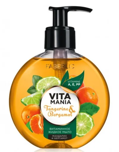 Faberlic Vitamania, Witaminowe mydło w płynie `Mandarynka i bergamotka`
