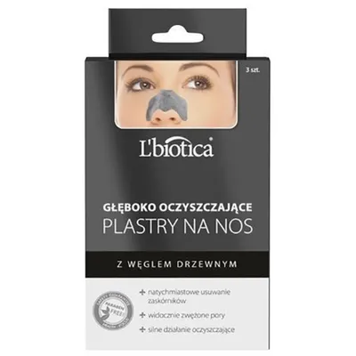 L'biotica Głęboko oczyszczające plastry na nos z węglem drzewnym