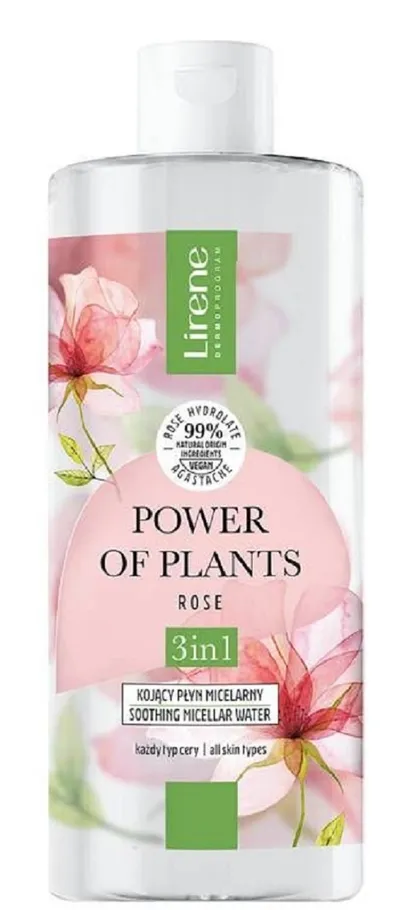 Lirene Dermoprogram Power of Plants, Kojący płyn micelarny 3w1 `Rose`