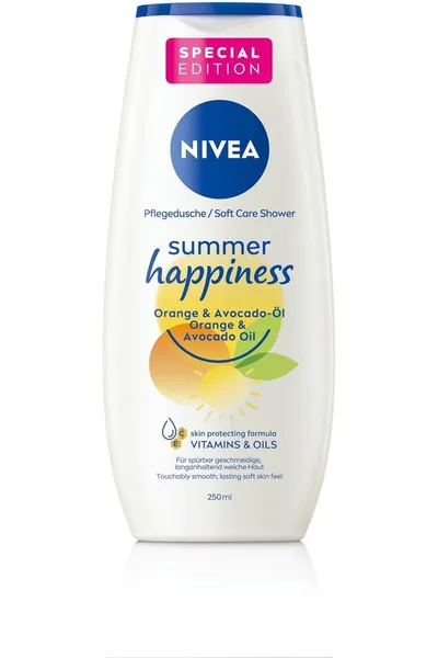 Nivea Summer Happiness, Orange & Avocado Oil Soft Care Shower Gel (Pomarańcza i Avocado, Żel pod prysznic)
