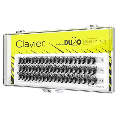 Clavier Natural DU2O Double Volume, Kępki rzęs mix  9-10-11 mm