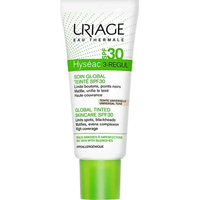 Uriage Hyseac 3-Regul Global Tinted Skin-Care SPF 30 (Tonujący krem do twarzy SPF 30)