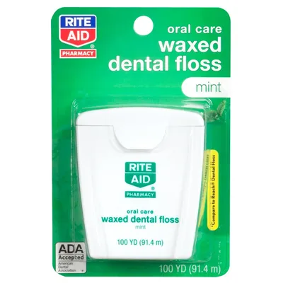 Rite Aid Mint, Waxed Dental Floss (Miętowa woskowana nić dentystyczna)