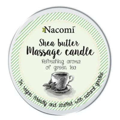Nacomi Shea Butter Massage Candle `Refreshign Aroma of Green tea` (Balsam w świecy o zapachu zielonej herbaty)