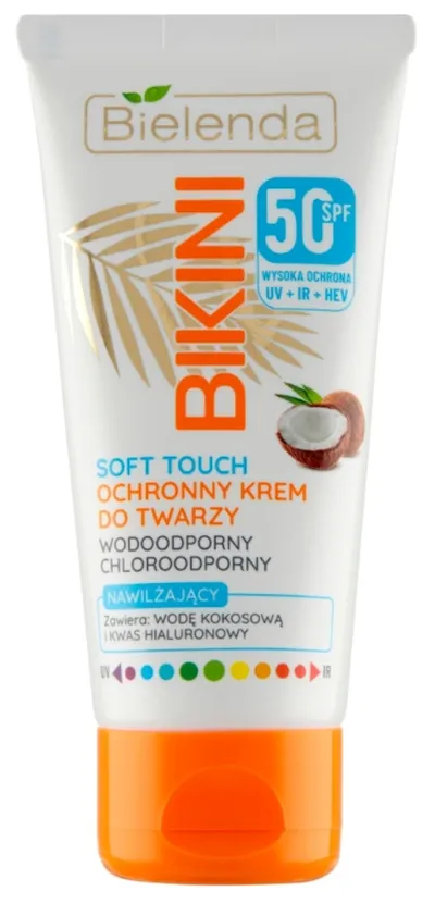 Bielenda Bikini, Ochronny krem do twarzy wodoodporny i chloroodporny SPF 50 `Soft Touch`