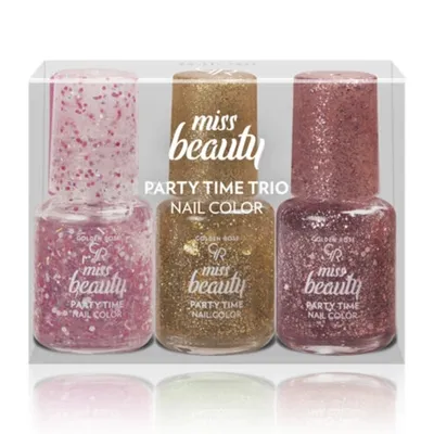 Golden Rose Miss Beauty, Party Time Trio Nail Color (Zestaw lakierów do paznokci)