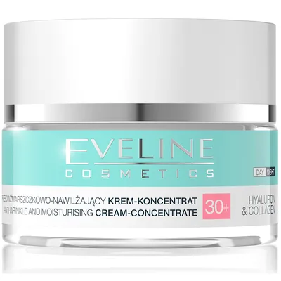 Eveline Cosmetics Hyaluron & Collagen, Przeciwzmarszczkowy-nawilżający krem-koncentrat 30+