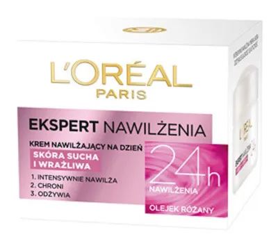 L'Oreal Paris Expert Nawilżenia, Krem nawilżający na dzień skóra sucha i wrażliwa