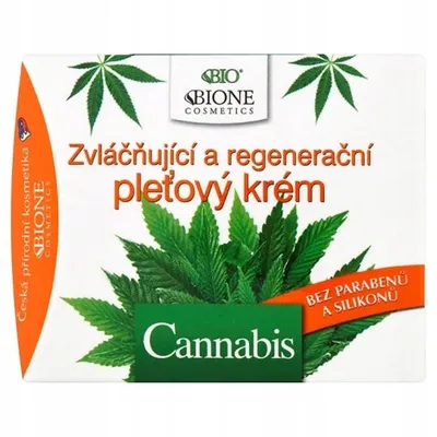 Bione Cosmetics Cannabis, Zmiękczająco-regenerujący krem do twarzy z olejem konopnym
