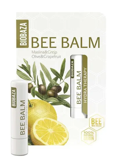Biobaza Bee Balm Olive & Grapefruit Lip Balm (Sztyft do ust `Oliwka i grejpfrut`)