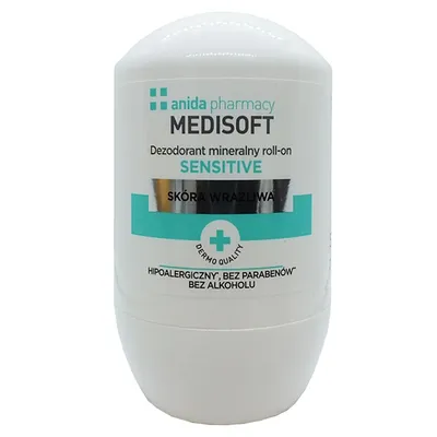 Anida Medisoft Sensitive, Hipoalergiczny dezodorant mineralny roll-on skóra wrażliwa