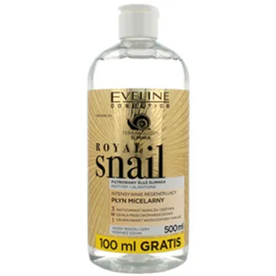 Eveline Cosmetics Royal Snail Terapia śluzem ślimaka, Płyn micelarny 3 w 1 `Intensywnie regenerujący`