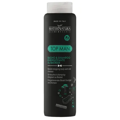 MaterNatura Top Man, Bagno & Shampoo Energizzante (Żel pod prysznic i szampon 3 w 1)
