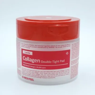 Medi Peel Aesthe Derma, Lacto Collagen Double Tight Pad (Peelingujące płatki tonizujące)
