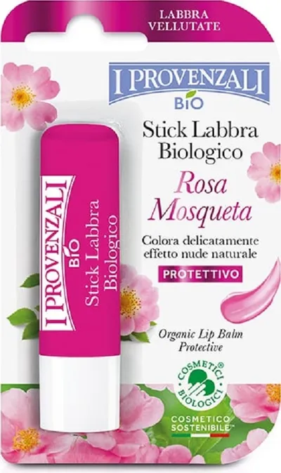 I Provenzali Stick Labbra Biologico Rosa Mosqueta (Ochronna pomadka pielęgnacja o delikatnym naturalnym kolorze)
