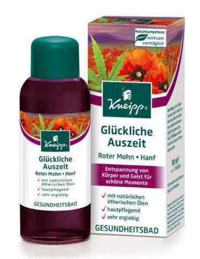 Kneipp Gluckliche Auszeit Bade- Essenz (Olejek do kąpieli `Czerwony mak i konopie`)